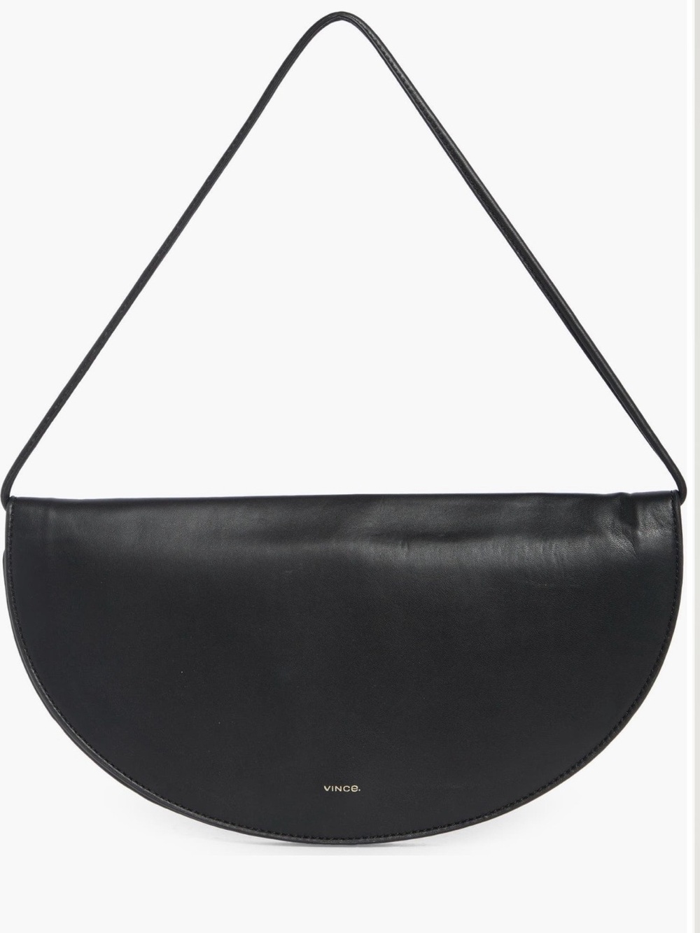VINCE Arca Smooth Black Leather Clutch